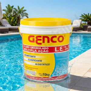 Cloro Genco Multiação 3 Em 1 Granulado 10Kg Limpeza Piscinas