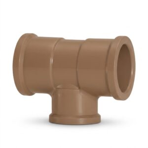 Tee Soldável Pvc Marrom 50mm Agua Fria Conexão Hidráulica Tubos Solda Fria Instalação Predial